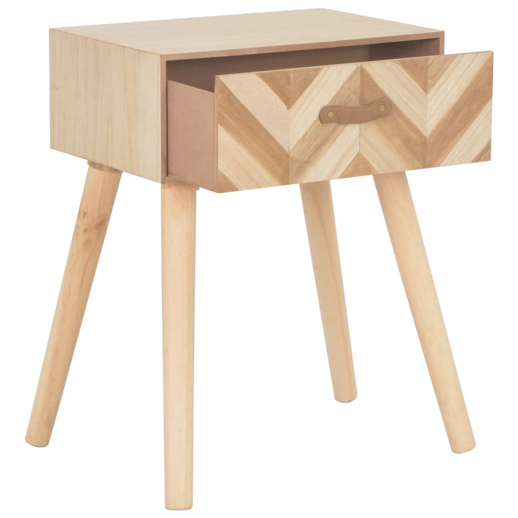 vidaXL Bedside Cabinet with Drawer 17.3"x11.8"x22.8" Solid Wood-0
