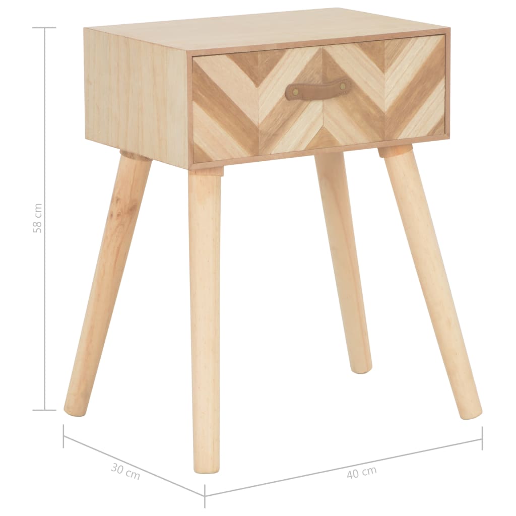 vidaXL Bedside Cabinet with Drawer 17.3"x11.8"x22.8" Solid Wood-6