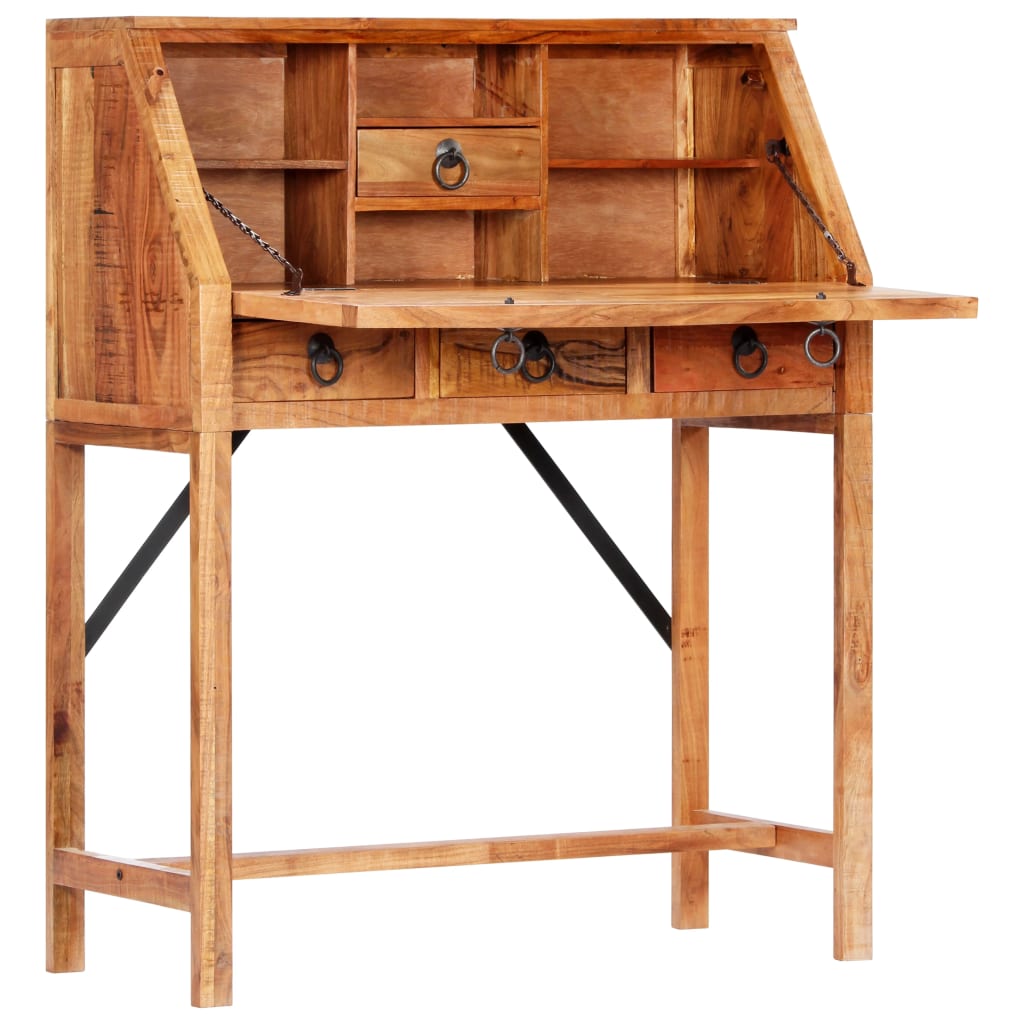vidaXL Writing Desk 17.8"x15.7"x42.1" Solid Acacia Wood-2
