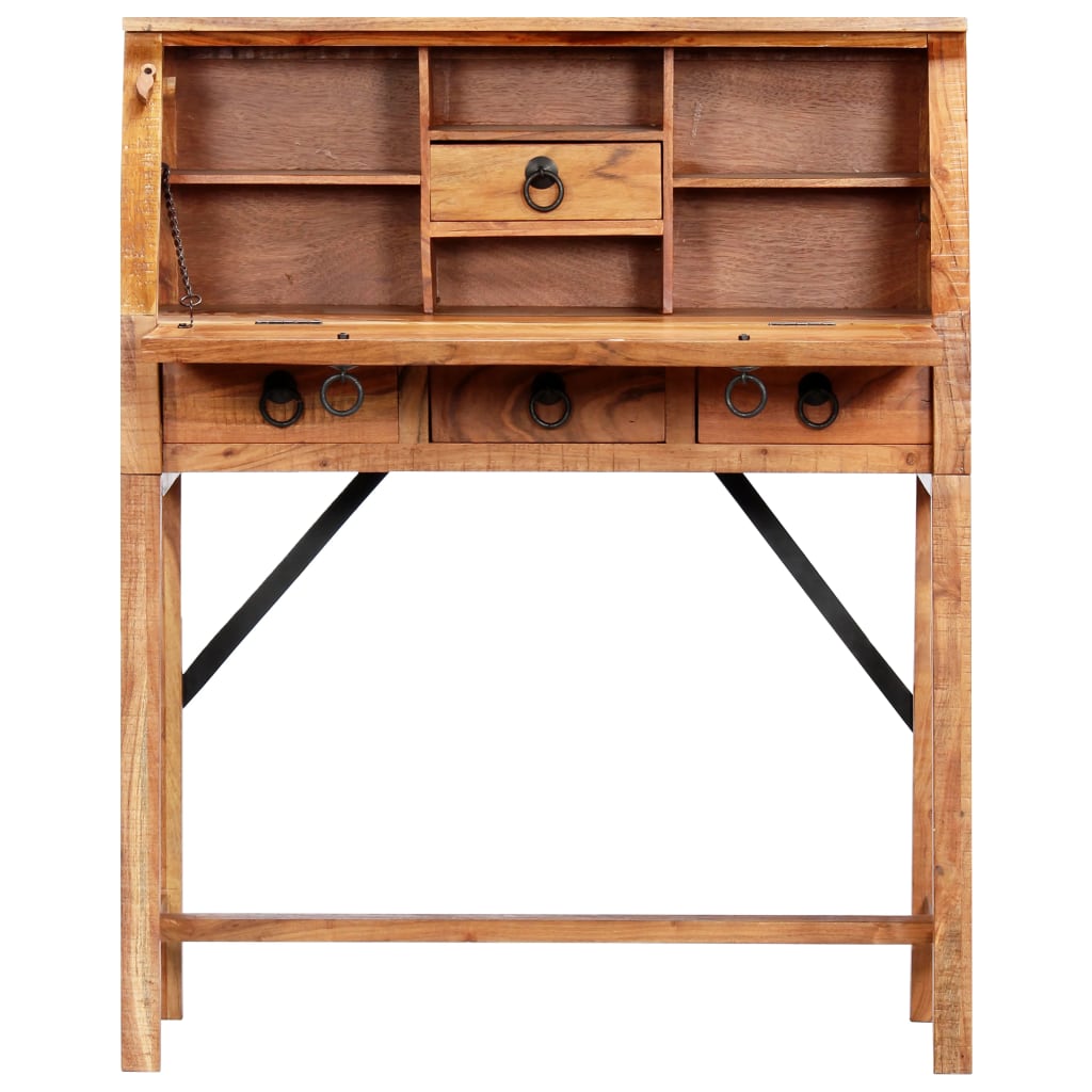 vidaXL Writing Desk 17.8"x15.7"x42.1" Solid Acacia Wood-3