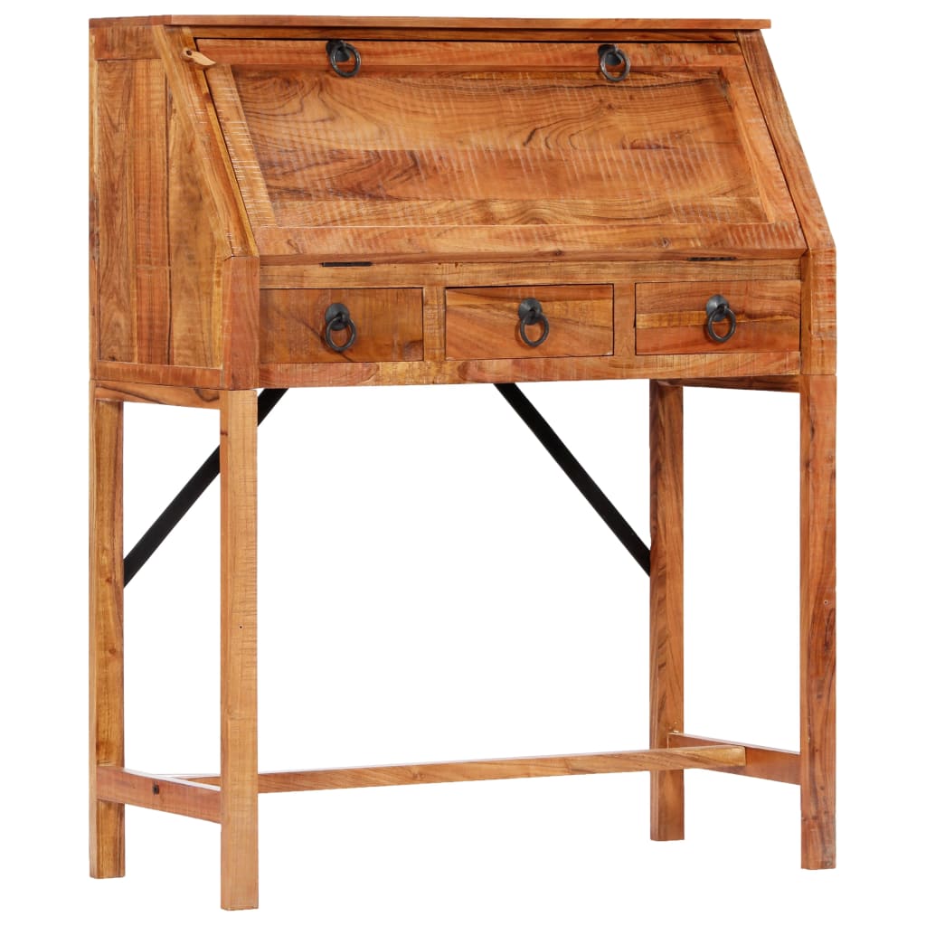 vidaXL Writing Desk 17.8"x15.7"x42.1" Solid Acacia Wood-10