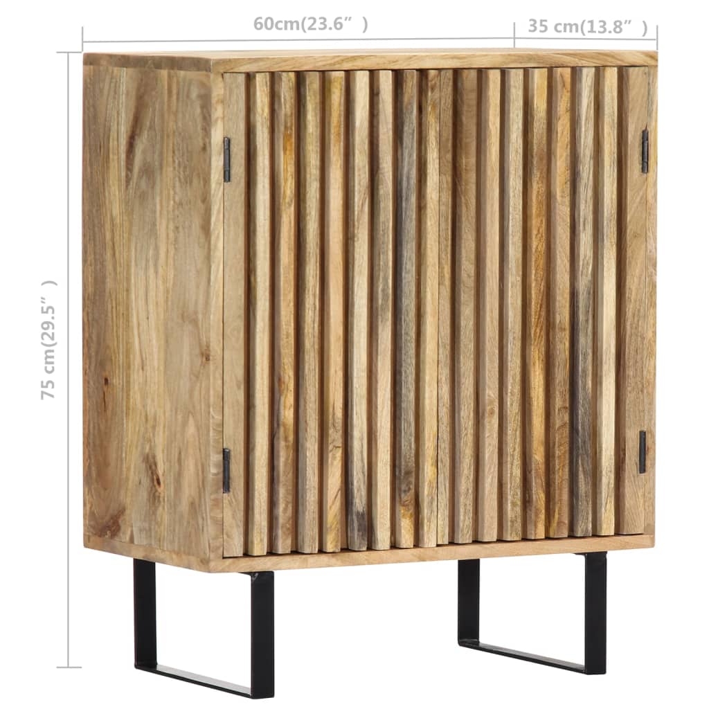 vidaXL Sideboard 23.6"x13.8"x29.5" Solid Mango Wood-6