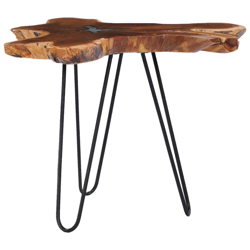 vidaXL Coffee Table 27.5"x17.7" Solid Teak Wood and Polyresin-9