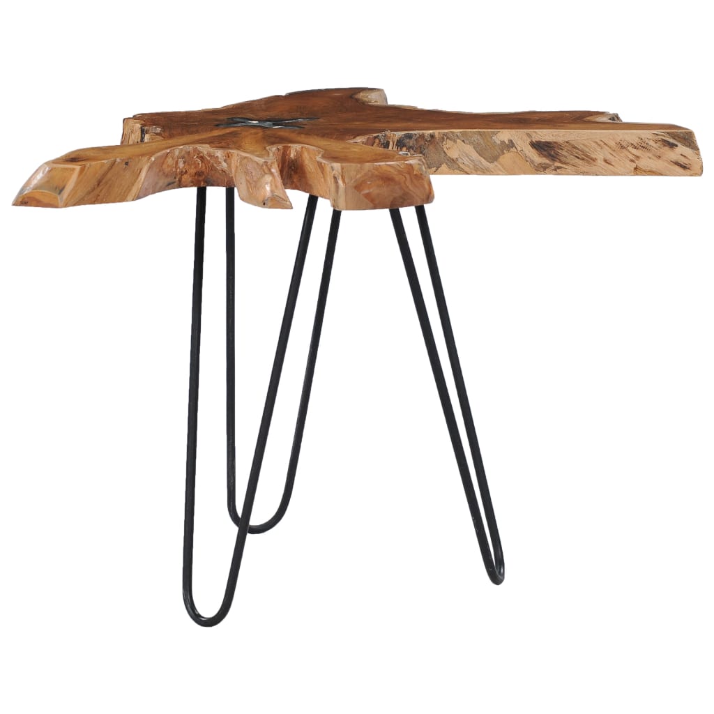 vidaXL Coffee Table 27.5"x17.7" Solid Teak Wood and Polyresin-6