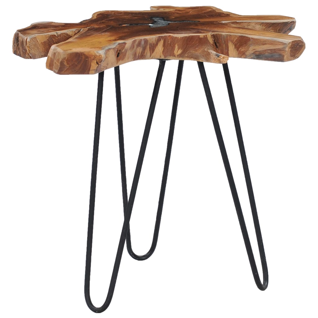 vidaXL Coffee Table 27.5"x17.7" Solid Teak Wood and Polyresin-7