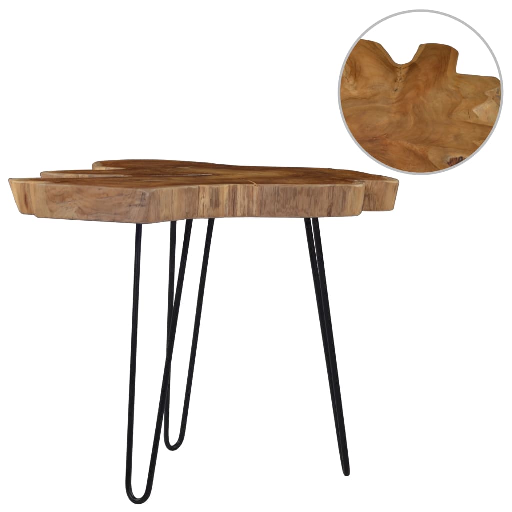 vidaXL Coffee Table (23.6"-27.5")x17.7" Teak Wood-0