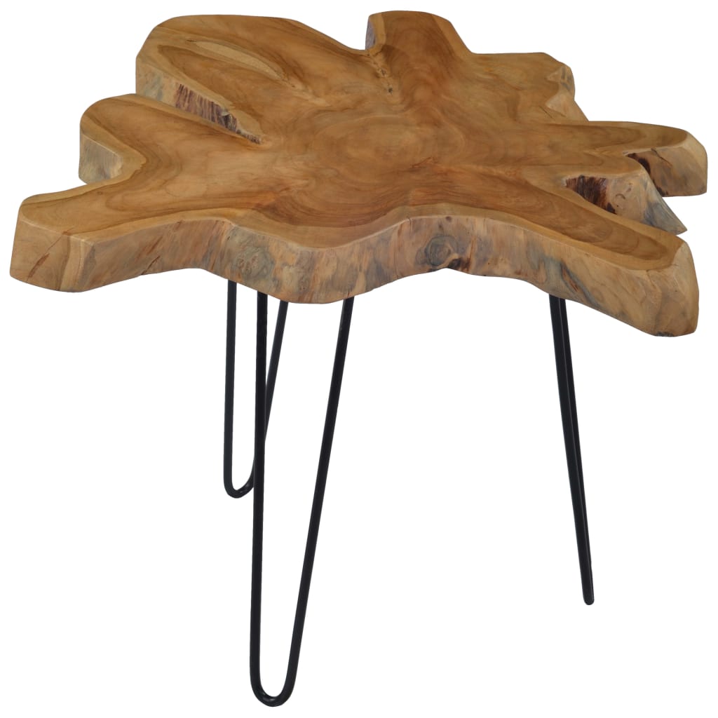 vidaXL Coffee Table (23.6"-27.5")x17.7" Teak Wood-2