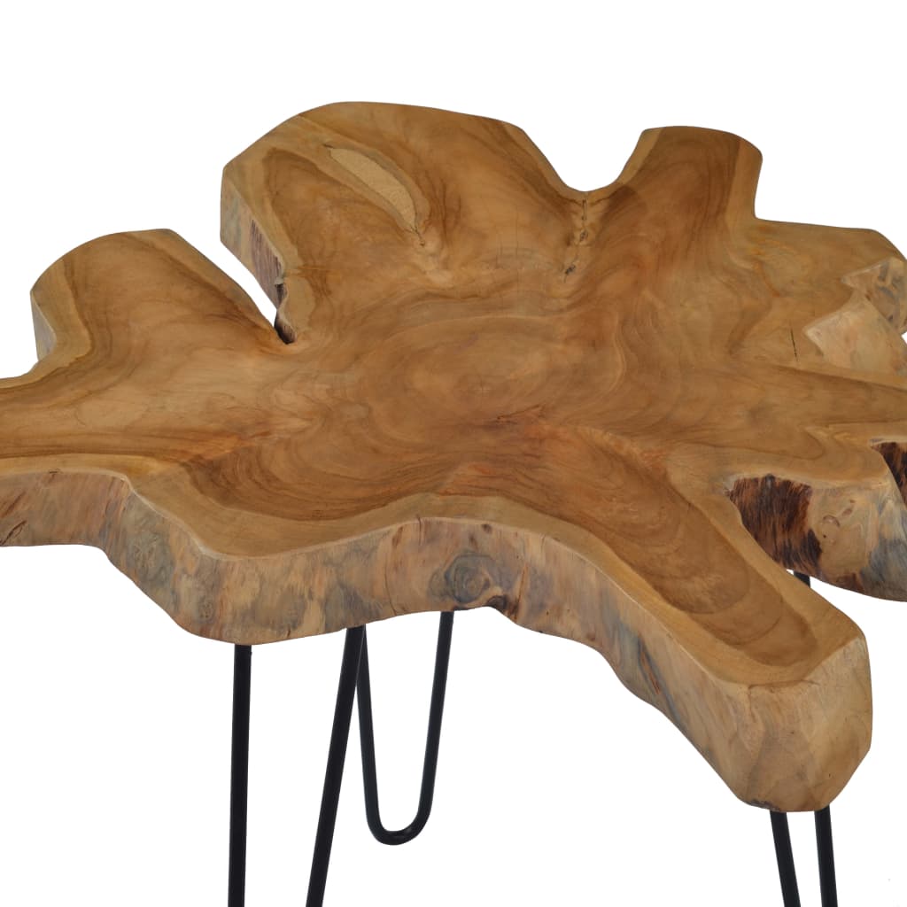 vidaXL Coffee Table (23.6"-27.5")x17.7" Teak Wood-3
