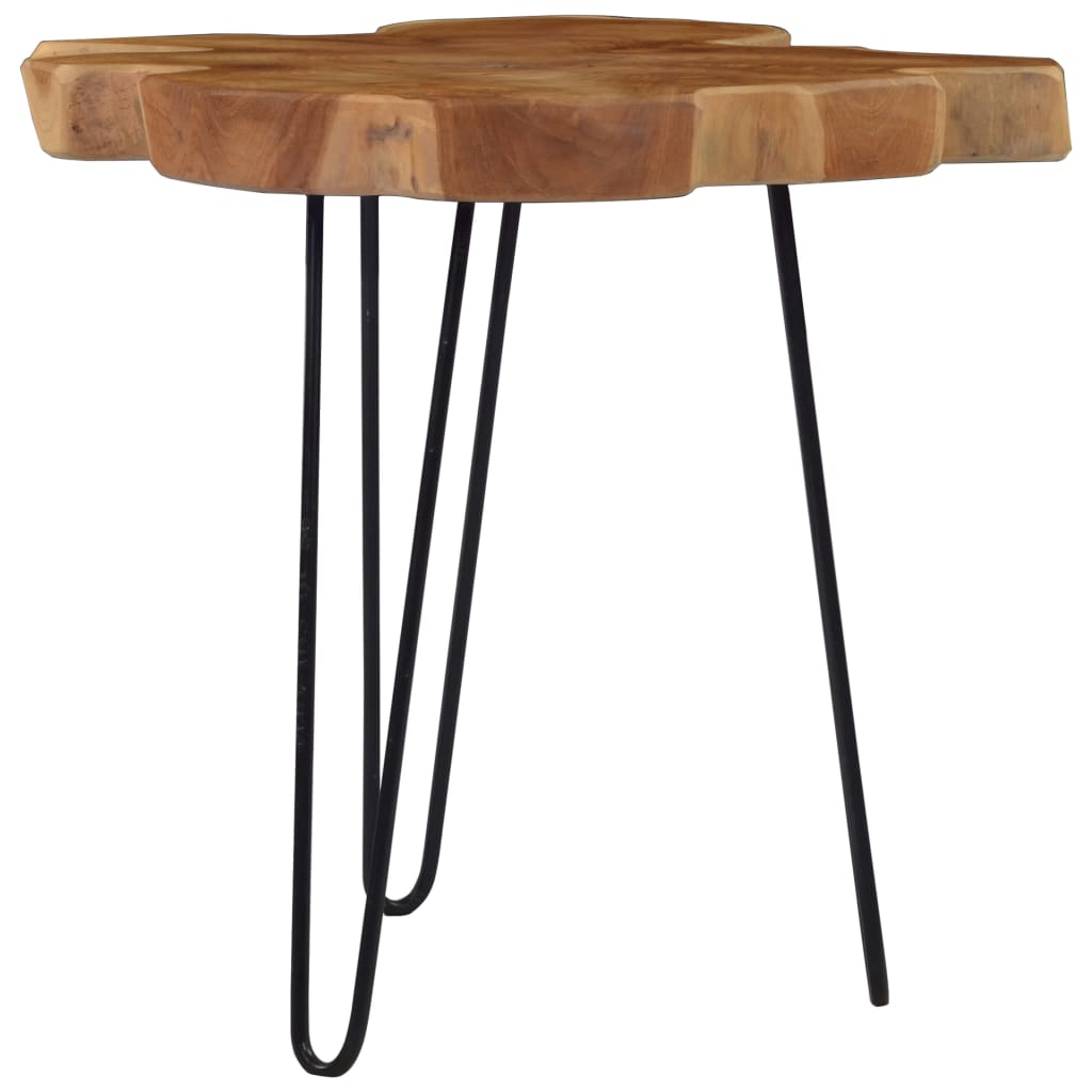 vidaXL Coffee Table (23.6"-27.5")x17.7" Teak Wood-8