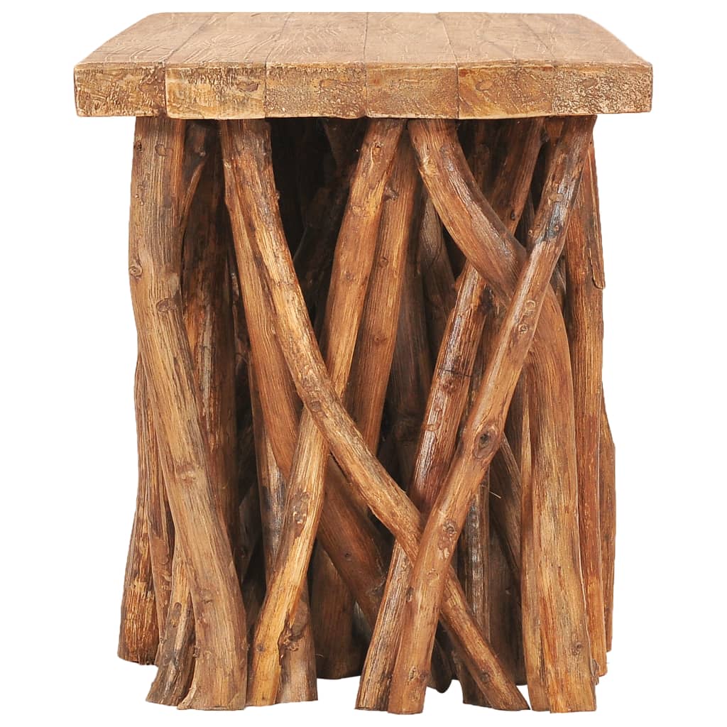 vidaXL Coffee Table 39.4"x15.7"x18.7" Solid Reclaimed Wood and Teak Wood-1