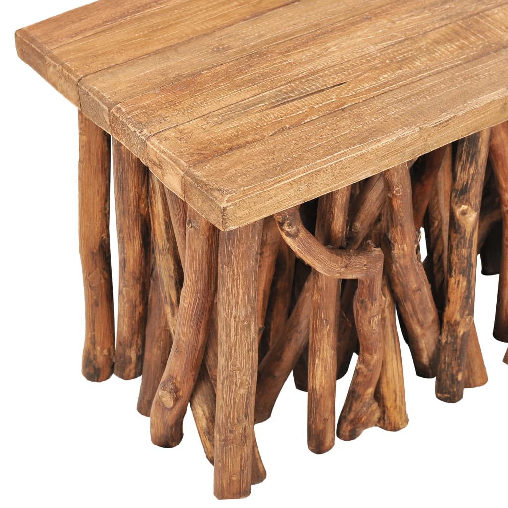 vidaXL Coffee Table 39.4"x15.7"x18.7" Solid Reclaimed Wood and Teak Wood-3