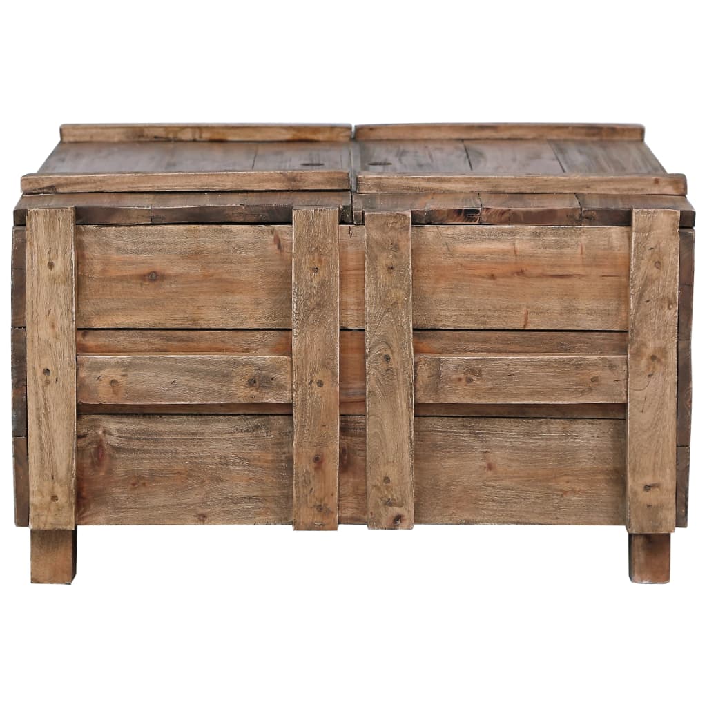 vidaXL Coffee Table 25.6"x25.6"x15" Solid Reclaimed Wood-0