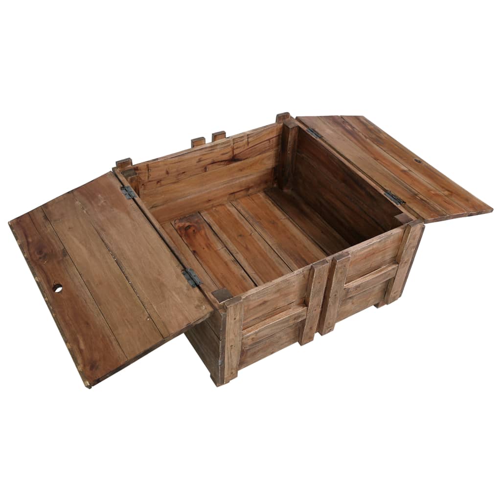 vidaXL Coffee Table 25.6"x25.6"x15" Solid Reclaimed Wood-4