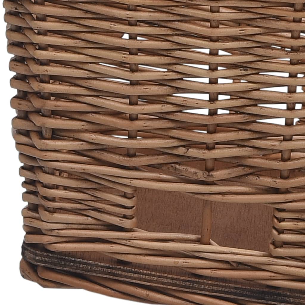 vidaXL Bike Rear Basket with Cover 21.7"x12.2"x14.2" Natural Willow-6