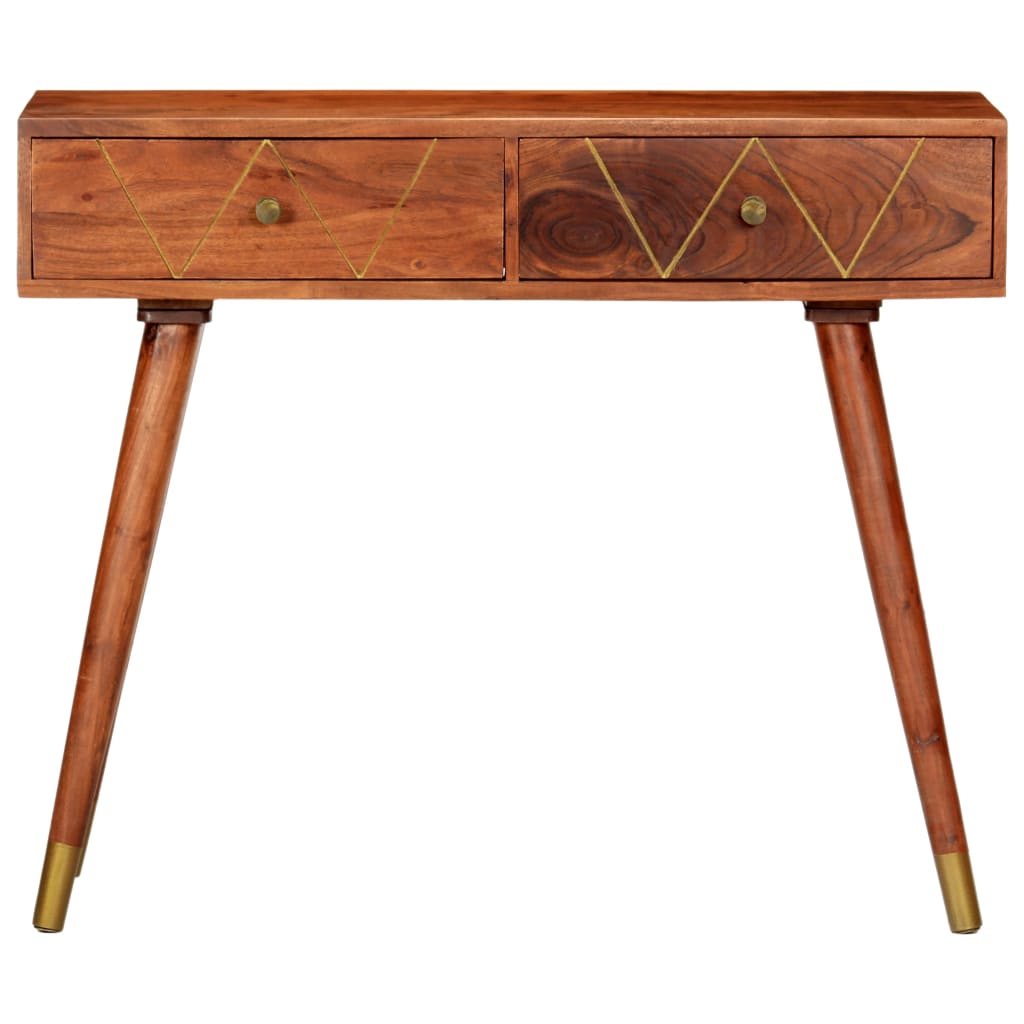 vidaXL Console Table 35.4"x13.8"x29.9" Solid Acacia Wood-1