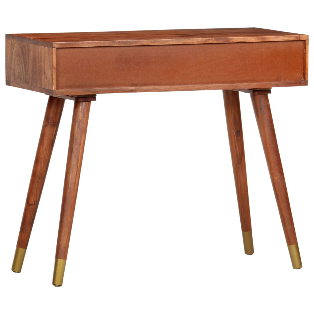 vidaXL Console Table 35.4"x13.8"x29.9" Solid Acacia Wood-2