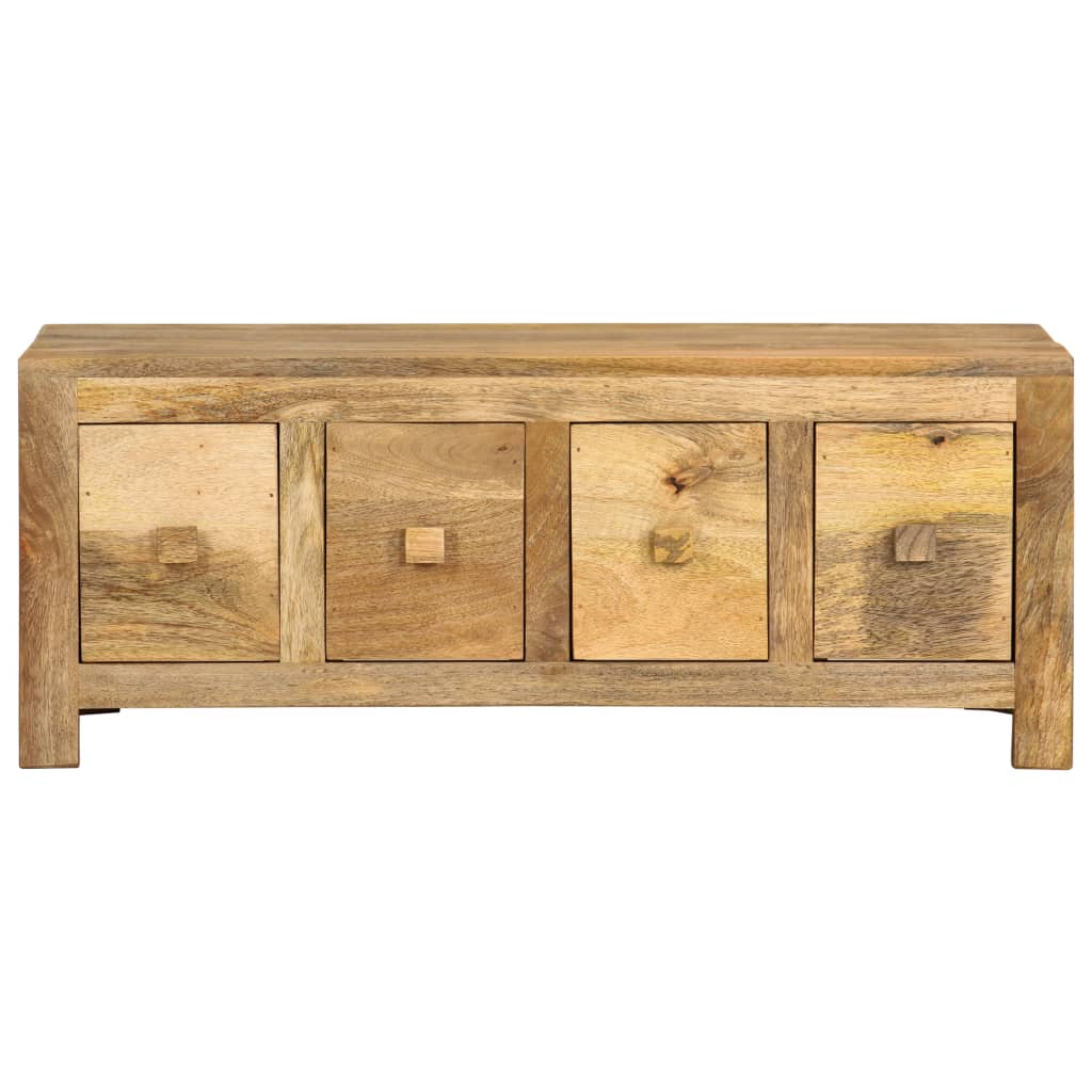 vidaXL Coffee Table with 4 Drawers 35.4"x19.7"x13.8" Solid Mango Wood-3