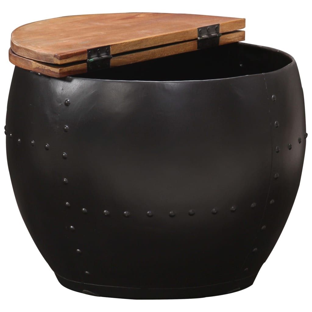 vidaXL Coffee Table Bowl-shaped End Table with Steel Base Solid Wood Reclaimed-2