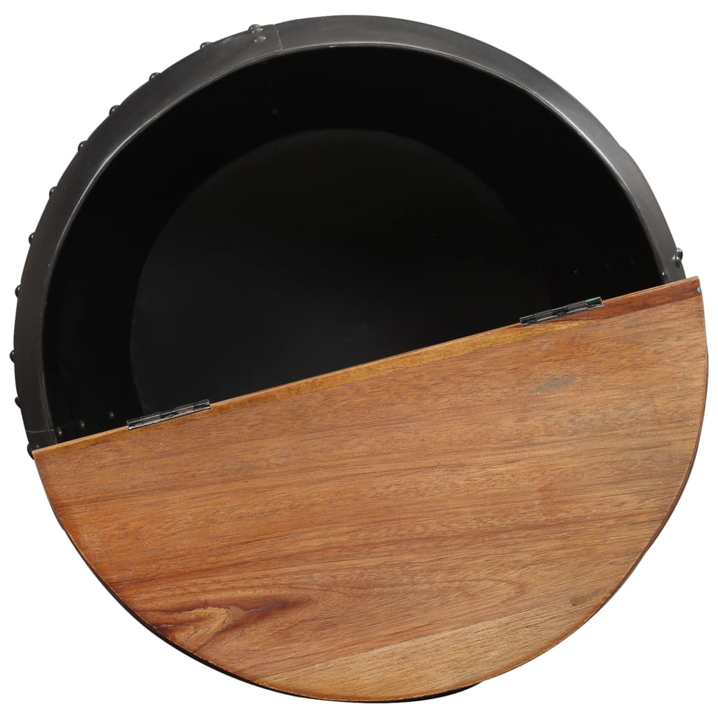 vidaXL Coffee Table Bowl-shaped End Table with Steel Base Solid Wood Reclaimed-4