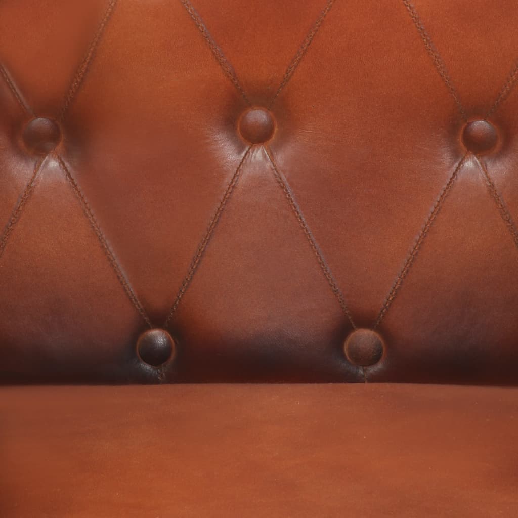vidaXL Armchair Accent Single Sofa Chair for Living Room Office Real Leather-3