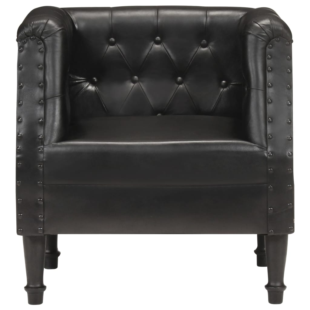 vidaXL Armchair Accent Single Sofa Chair for Living Room Office Real Leather-2