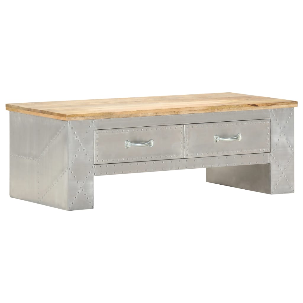 vidaXL Aviator Coffee Table 39.4"x19.7"x14.2" Solid Mango Wood-0