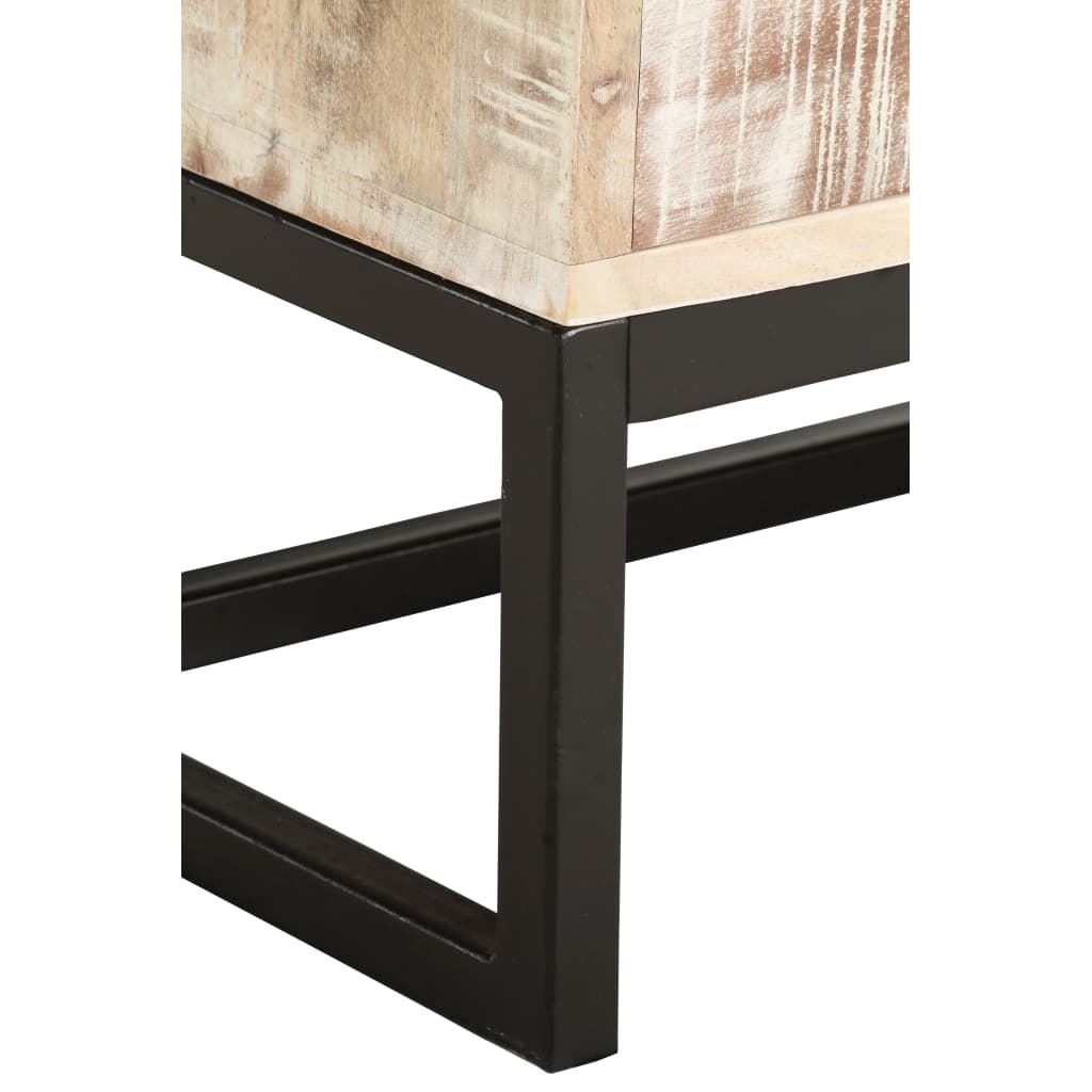 vidaXL Coffee Table White 46.1"x19.7"x11.8" Solid Acacia Wood-4