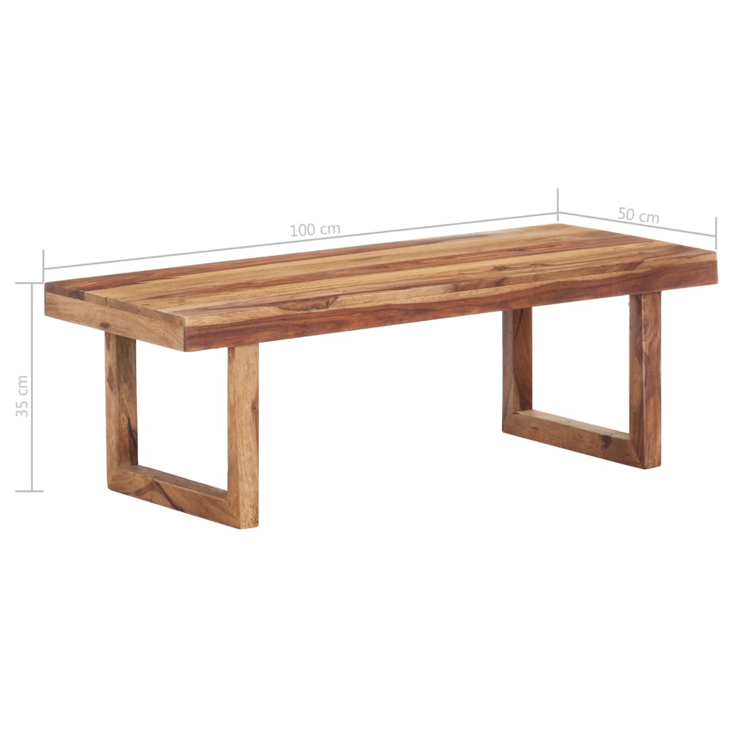 vidaXL Coffee Table 39.4"x19.7"x13.8" Solid Sheesham Wood-3