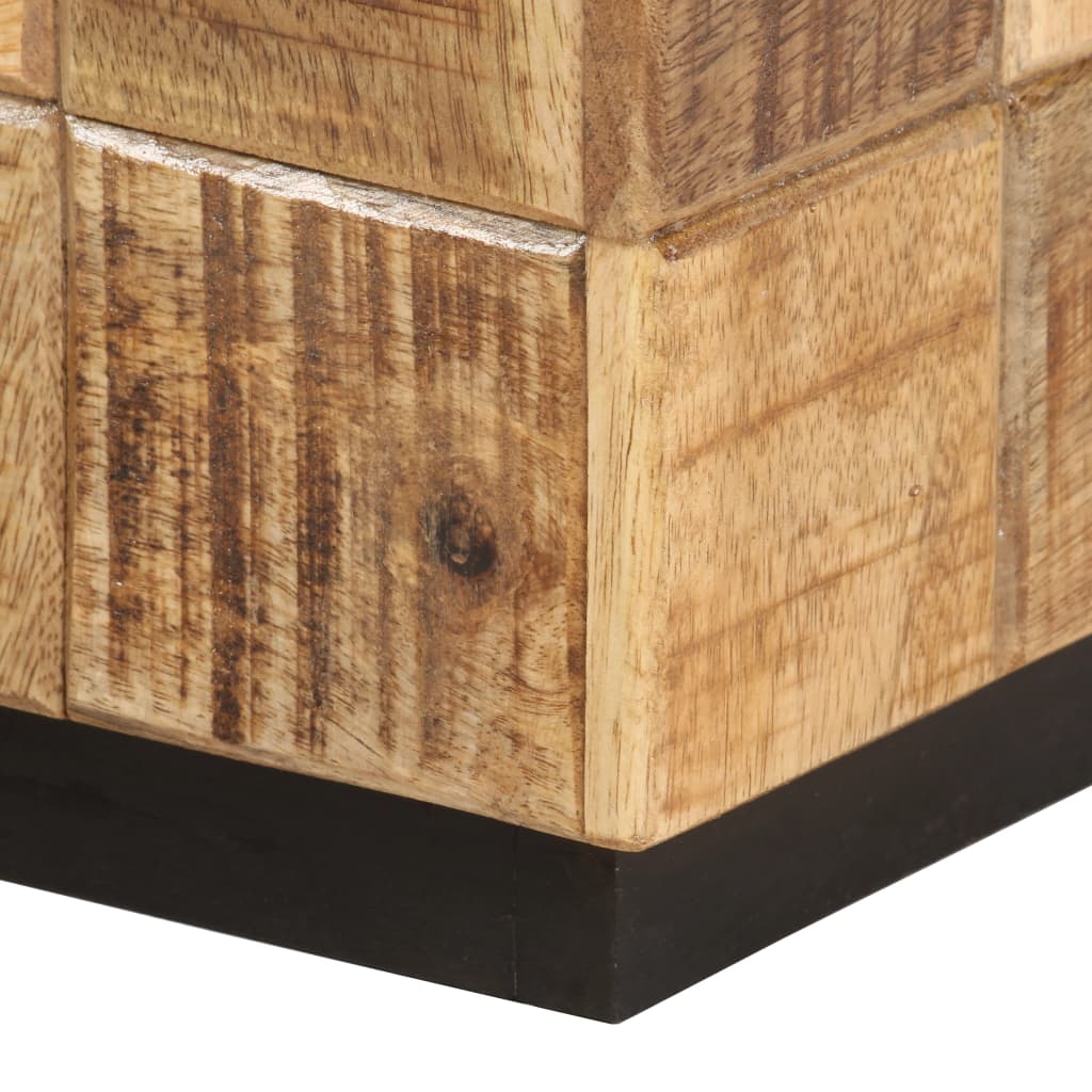 vidaXL Coffee Tables 2 pcs with Block Design Rough Mango Wood-4