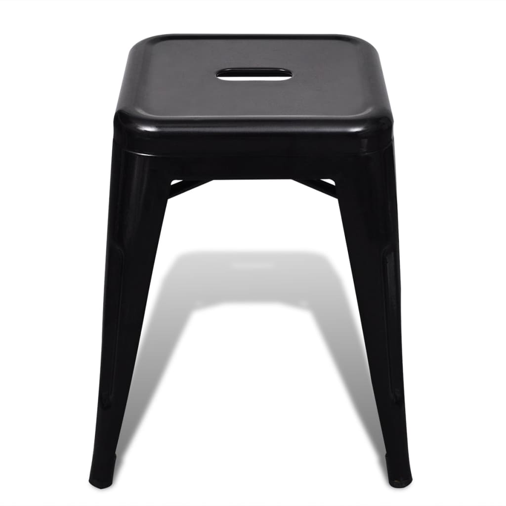 vidaXL Bar Stool Set of 2 Metal Stackable 18" Kitchen Counter White/Black/Red/Gray-31