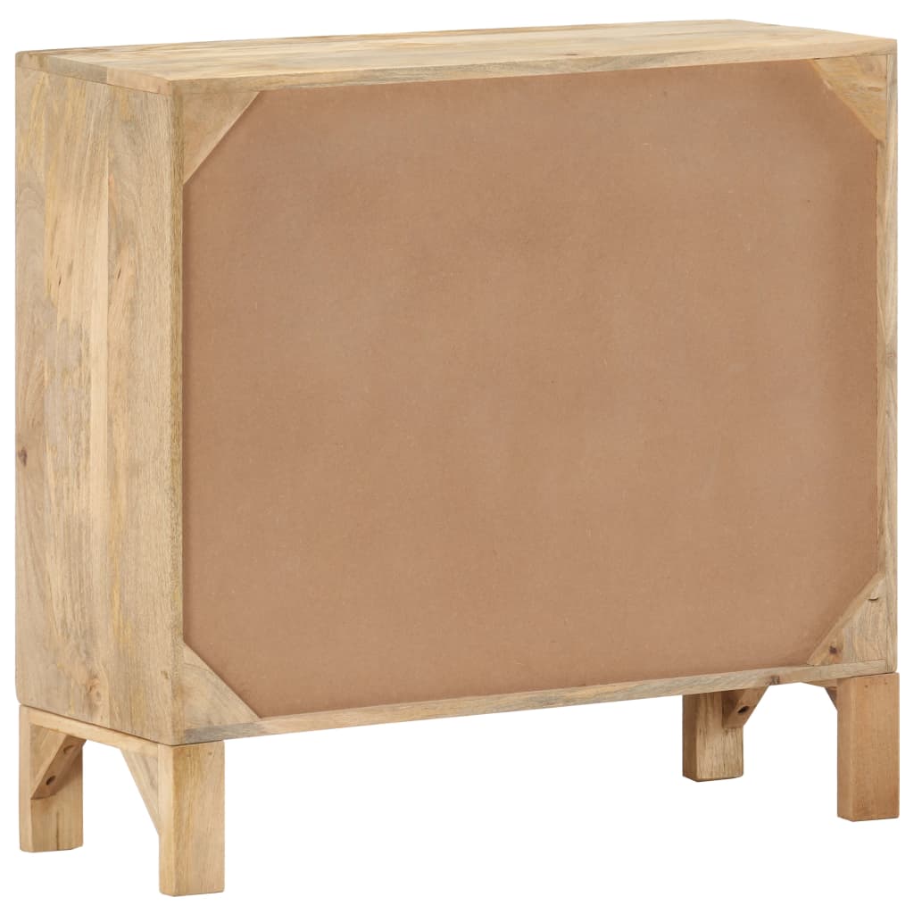vidaXL Sideboard 31.5"x11.8"x28.7" Solid Mango Wood and Natural Cane-8