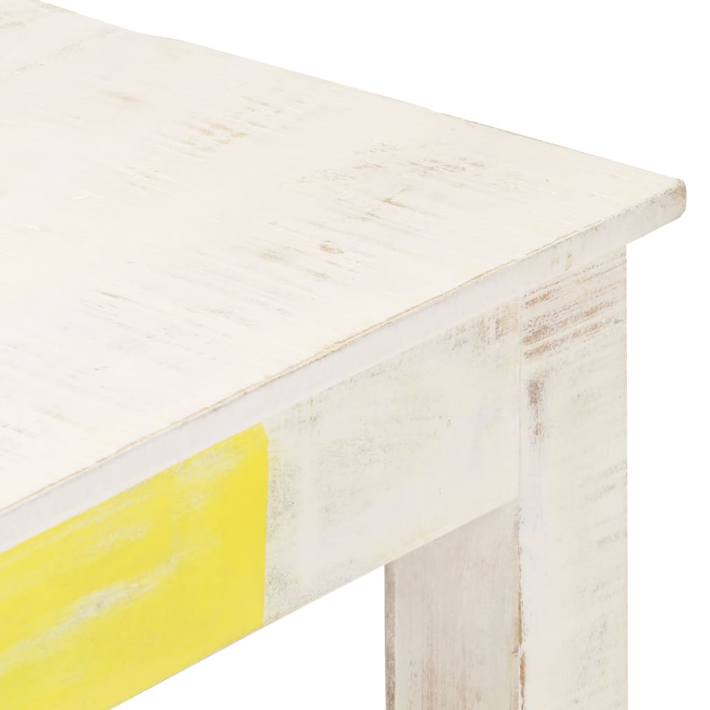vidaXL Coffee Table White 43.3"x23.6"x17.7" Solid Mango Wood-3