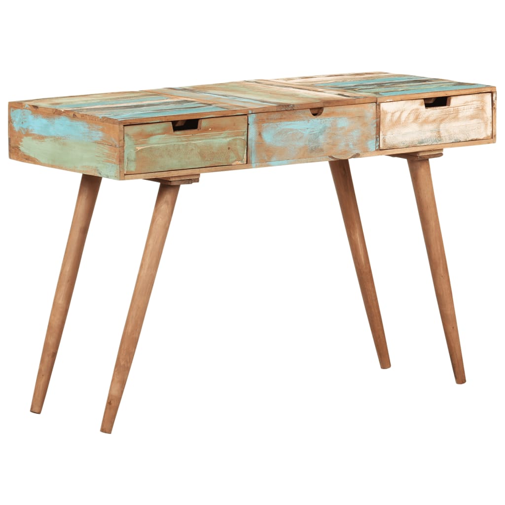 vidaXL Dressing Table with Mirror 44.1"x17.7"x29.9" Solid Reclaimed Wood-1