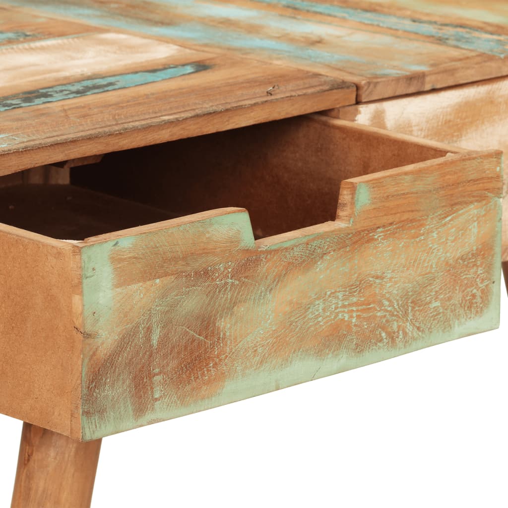 vidaXL Dressing Table with Mirror 44.1"x17.7"x29.9" Solid Reclaimed Wood-5