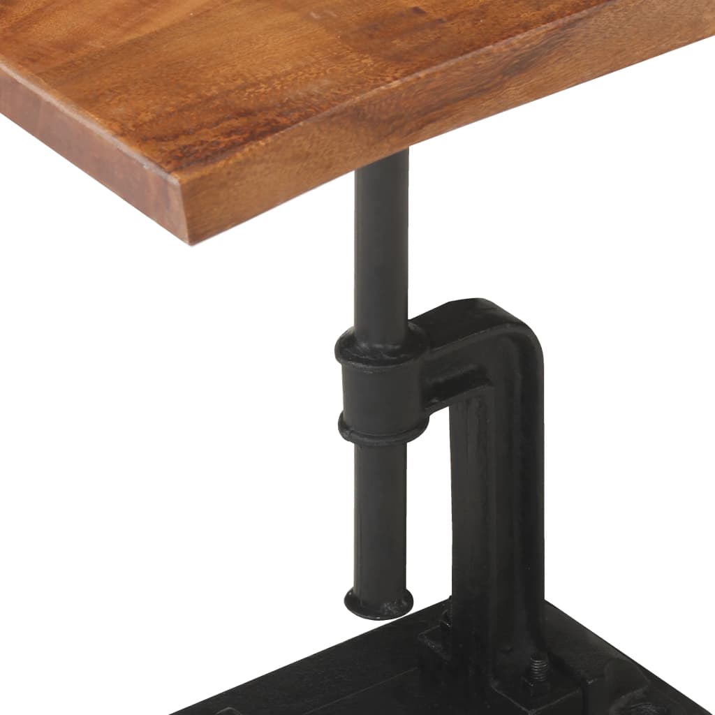 vidaXL Side Table End Sofa Table Coffee Table Solid Acacia Wood and Cast Iron-2