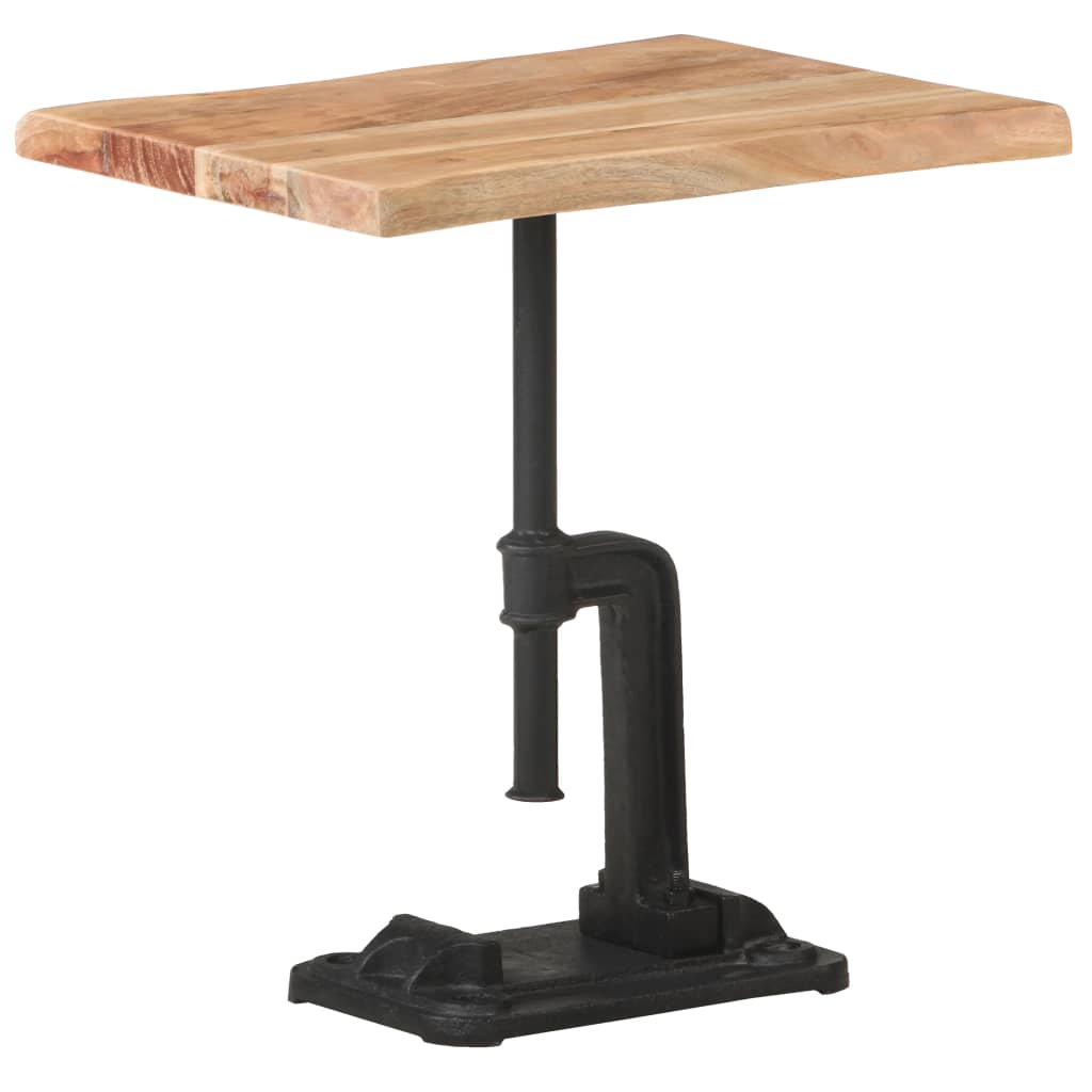 vidaXL Side Table End Sofa Table Coffee Table Solid Acacia Wood and Cast Iron-0