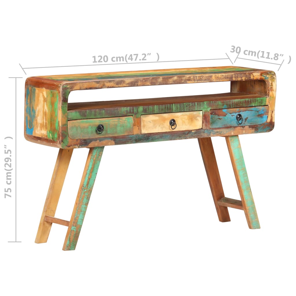 vidaXL Sideboard 47.2"x11.8"x29.5" Solid Reclaimed Wood-5