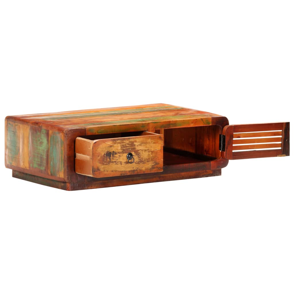 vidaXL Coffee Table 35.4"x23.6"x11.4" Solid Reclaimed Wood-0