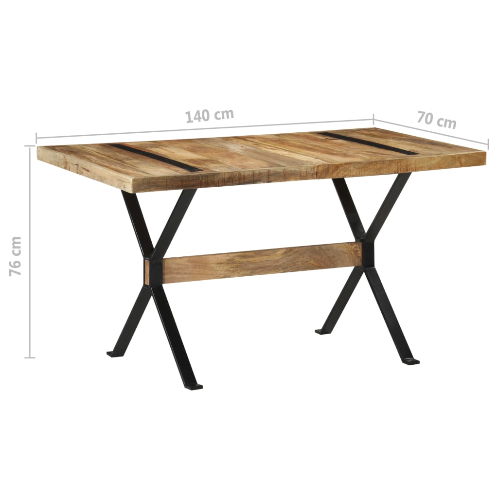 vidaXL Dining Table 55.1"x27.6"x29.9" Rough Mango Wood-0