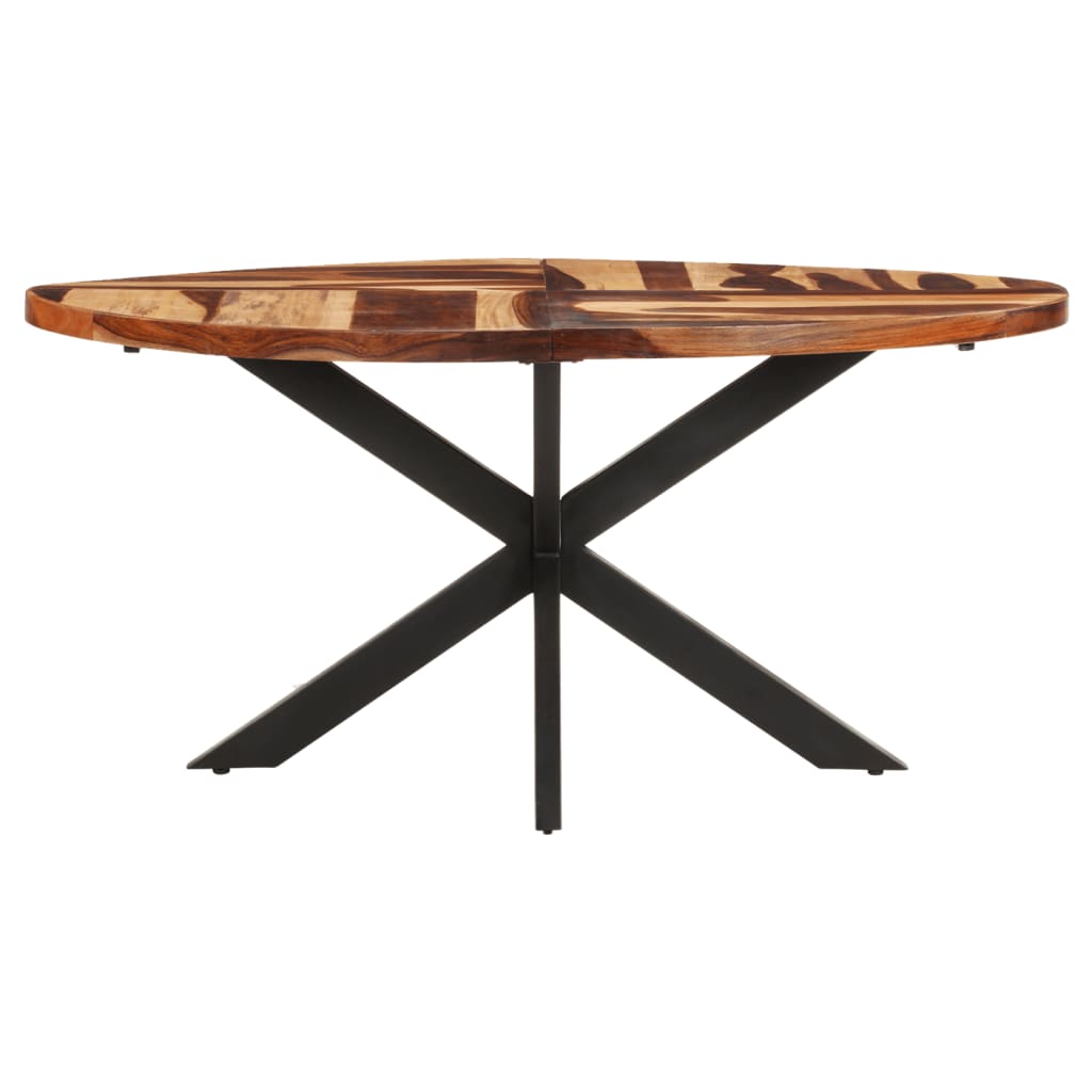 vidaXL Dining Table 63"x35.4"x29.5" Solid Acacia Wood with Sheesham Finish-0