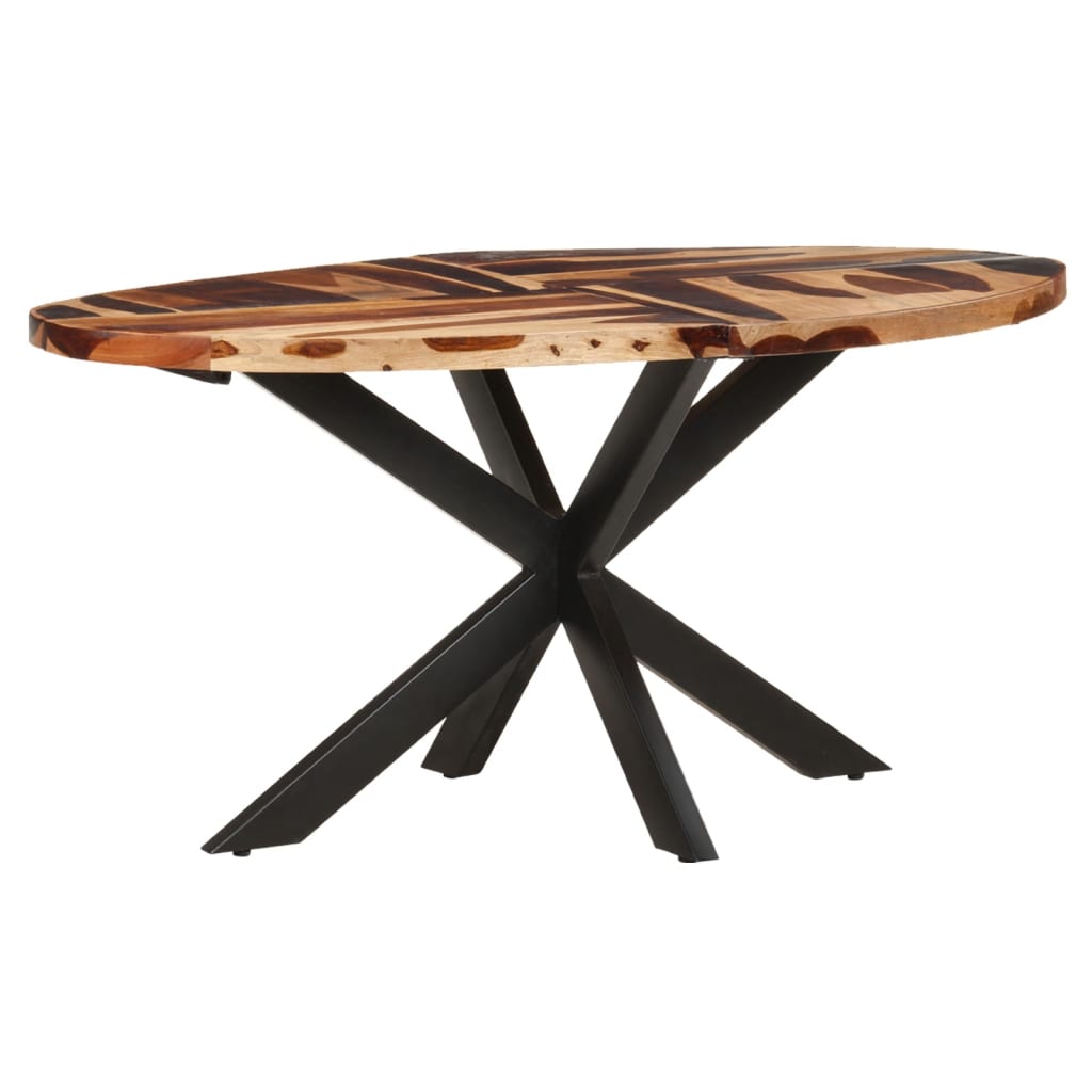 vidaXL Dining Table 63"x35.4"x29.5" Solid Acacia Wood with Sheesham Finish-4