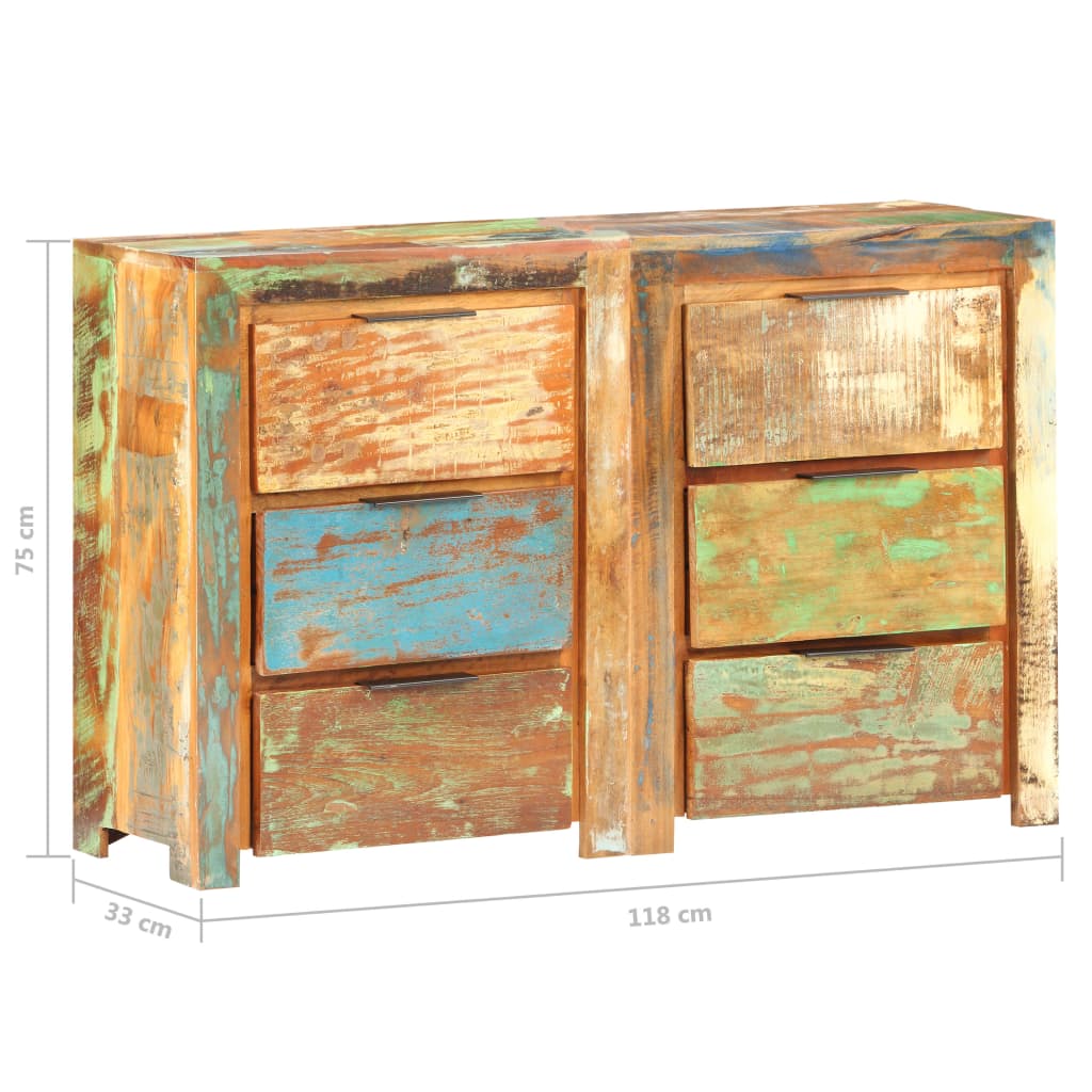 vidaXL Drawer Cabinet 46.5"x13"x29.5" Solid Reclaimed Wood-3
