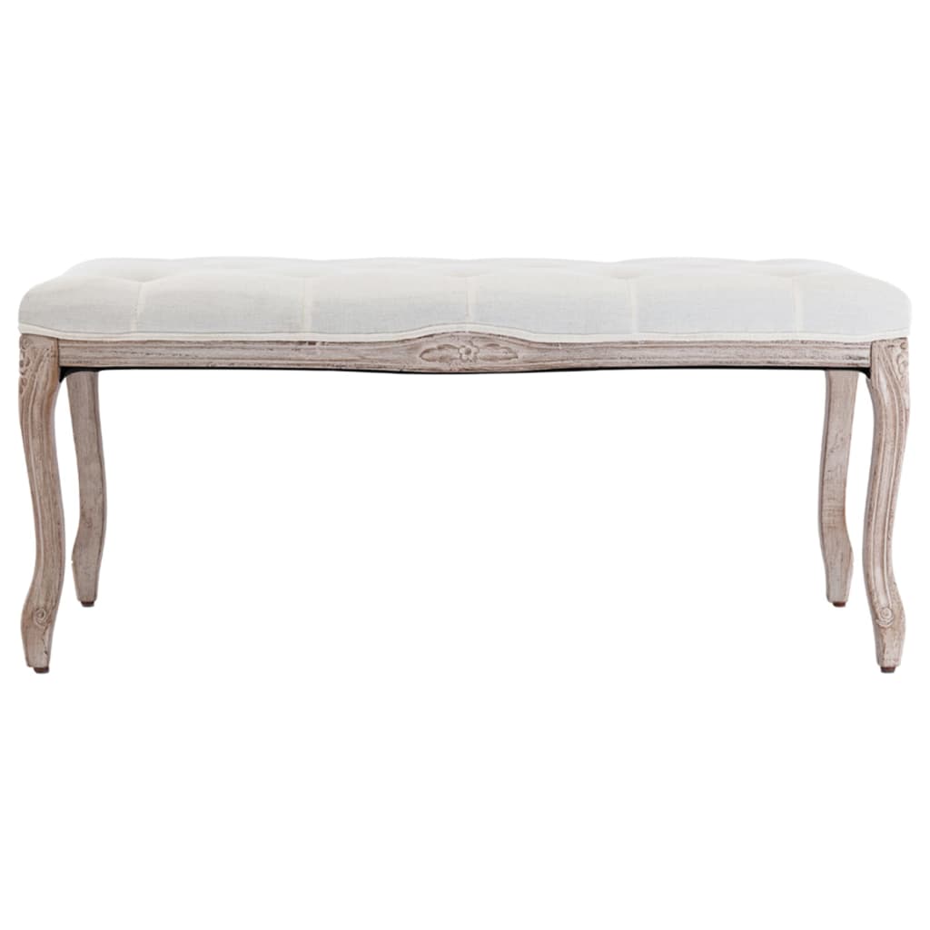 vidaXL Bench Linen & Solid Wood Furniture Multi Colors 43.3"x15"/59.1"x15.7"-8
