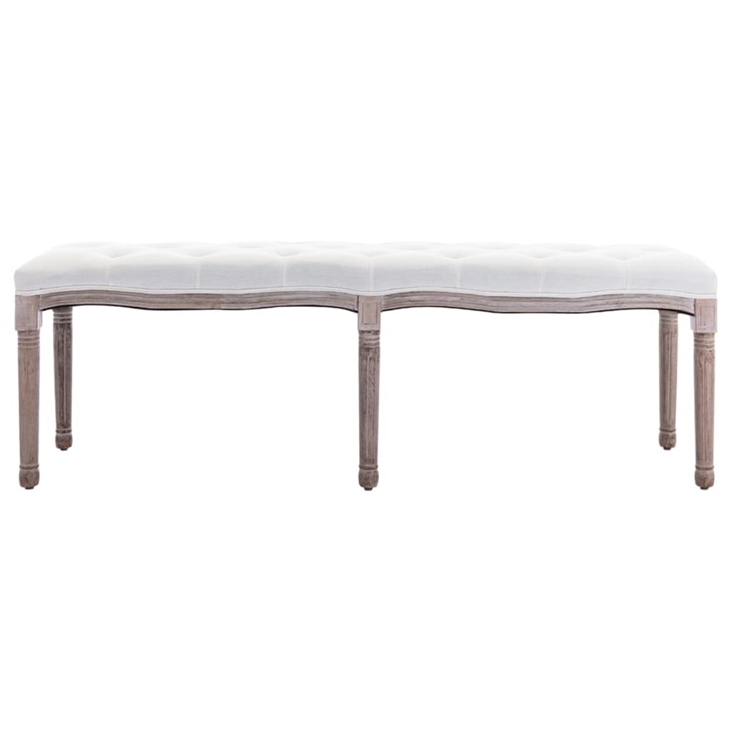 vidaXL Bench Linen & Solid Wood Furniture Multi Colors 43.3"x15"/59.1"x15.7"-19