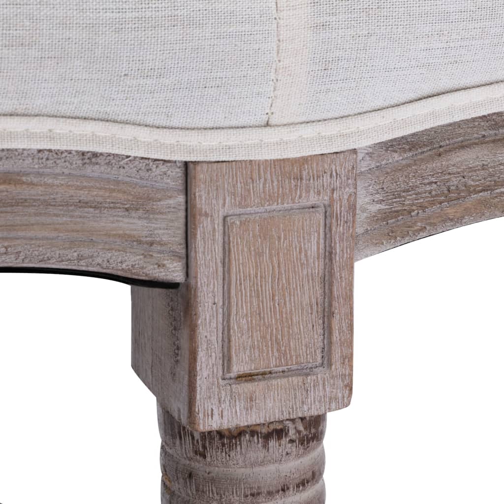 vidaXL Bench Linen & Solid Wood Furniture Multi Colors 43.3"x15"/59.1"x15.7"-2