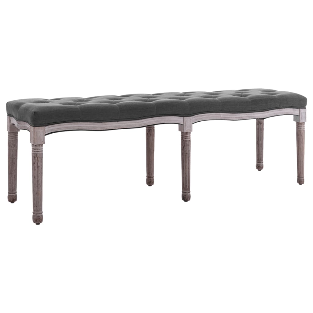 vidaXL Bench Linen & Solid Wood Furniture Multi Colors 43.3"x15"/59.1"x15.7"-24