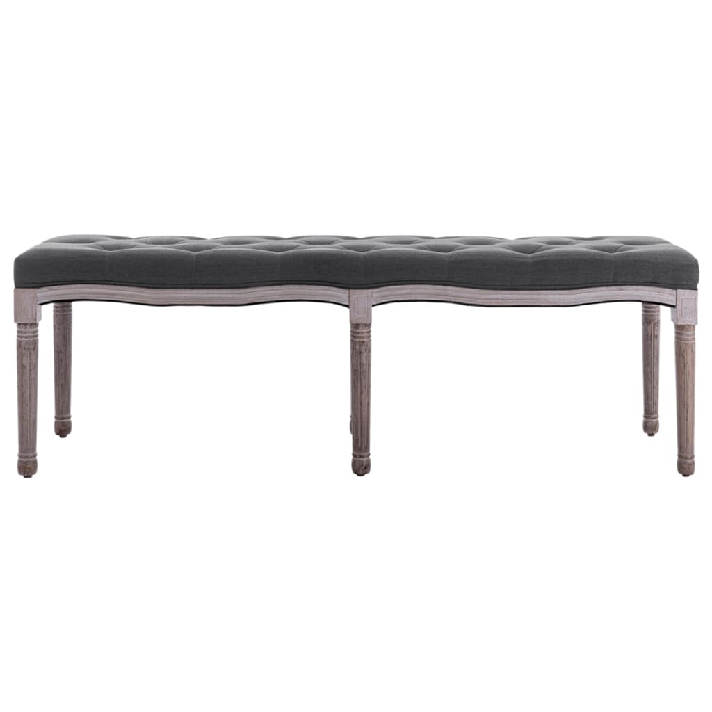 vidaXL Bench Linen & Solid Wood Furniture Multi Colors 43.3"x15"/59.1"x15.7"-5