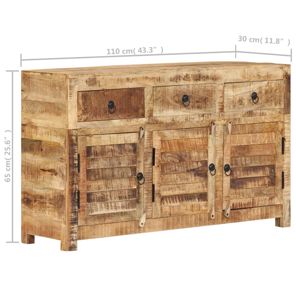 vidaXL Sideboard 43.3"x11.8"x25.6" Solid Wood Mango-7