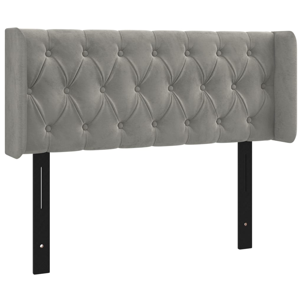 vidaXL Headboard with Ears Dark Gray 72"x6.3"x30.7"/34.6" Velvet-25