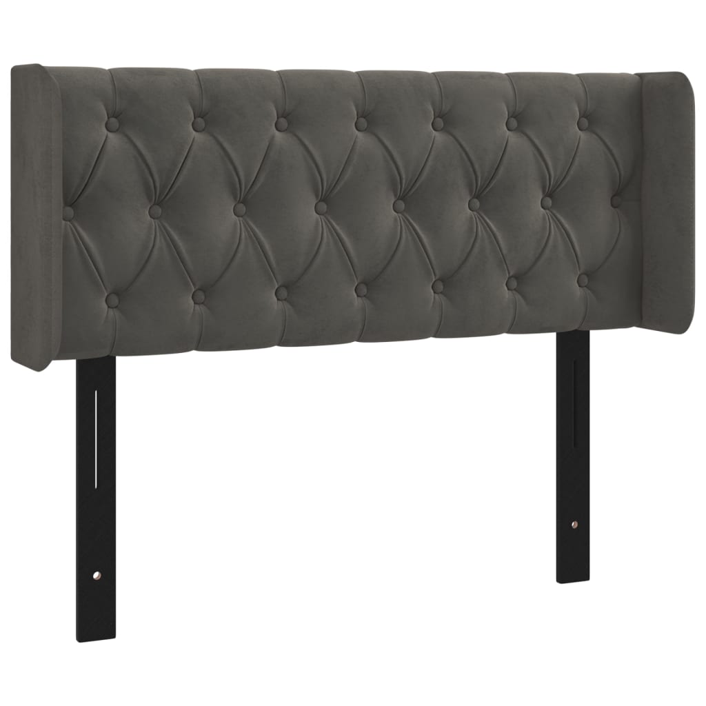 vidaXL Headboard with Ears Dark Gray 72"x6.3"x30.7"/34.6" Velvet-31